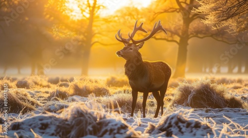 Wallpaper Mural Majestic Red Deer in a Golden Meadow Torontodigital.ca