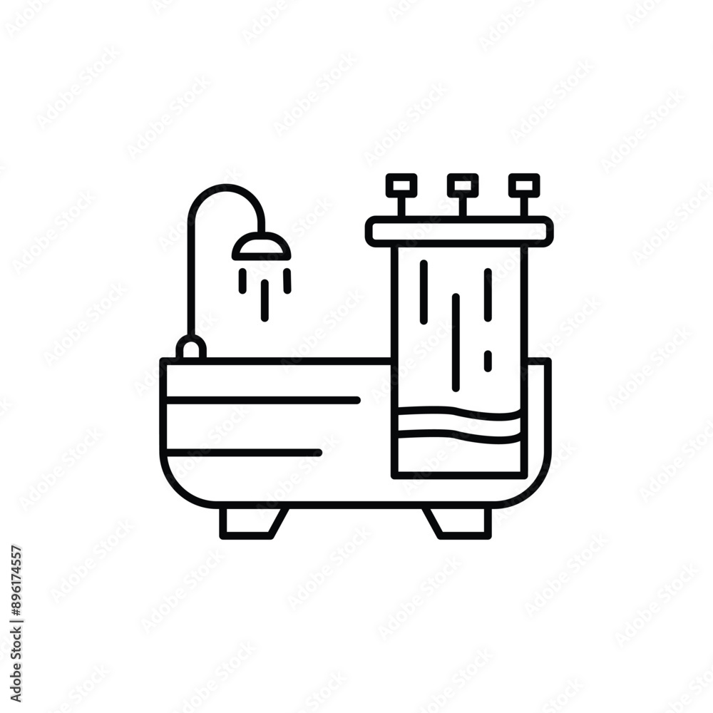 Bathtub icon design with white background stock illustration Bathtub icon design with white background stock illustration