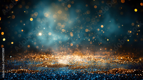 Wallpaper Mural Gold and Blue abstract background and bokeh on Christmas and New Year's Eve Torontodigital.ca
