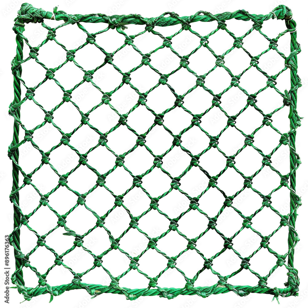 Fototapeta premium A vibrant green netting material, ideal for various craft projects and outdoor applications, showcasing its intricate weave design.