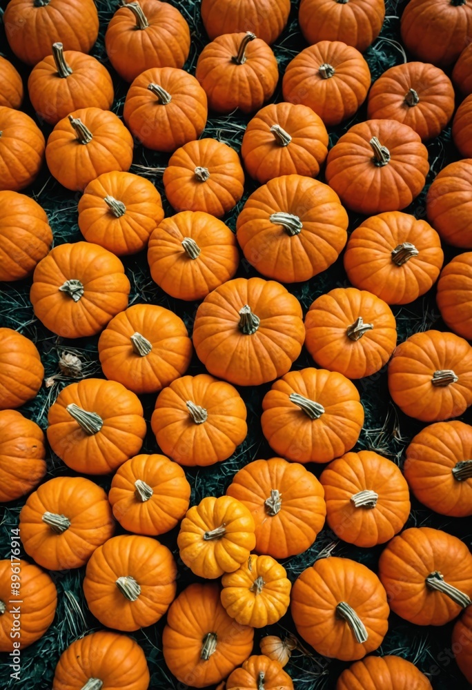 Abundance of Small Orange Pumpkins in a Pile Abundance of Small Orange Pumpkins in a Pile