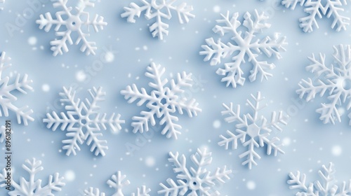 A blue background with white snowflakes scattered across it © top images