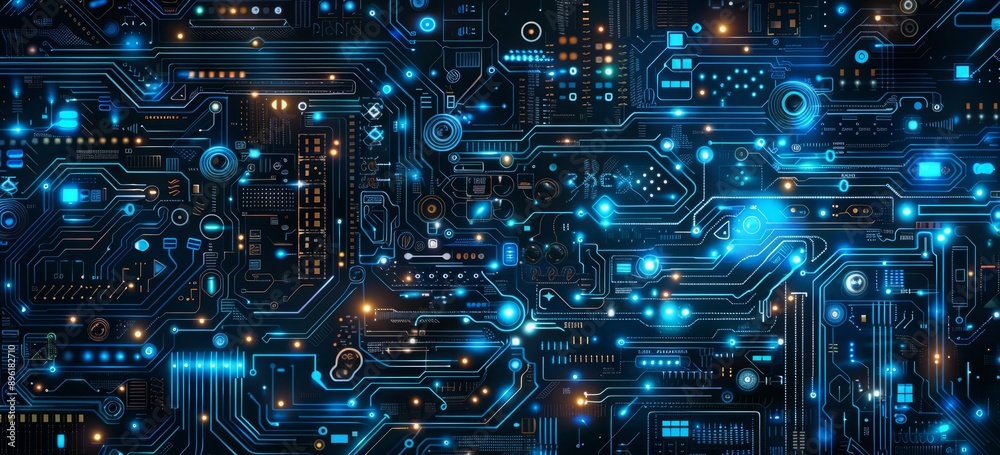 Fototapeta premium Digital Nexus: Abstract Vector Background of Technological Code and Science