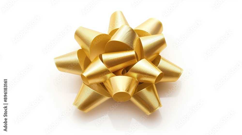 A gold bow with a shiny surface A gold bow with a shiny surface