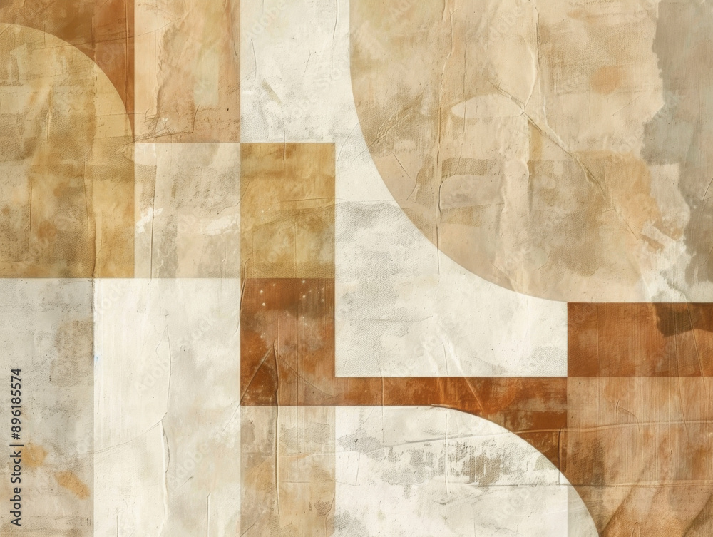 Geometric Tan Background, Generative AI Illustration
