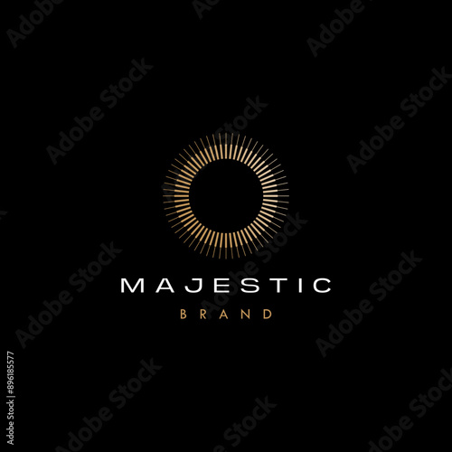 elegant abstract sun and crescent moon design line icon vector in luxury style outline linear
