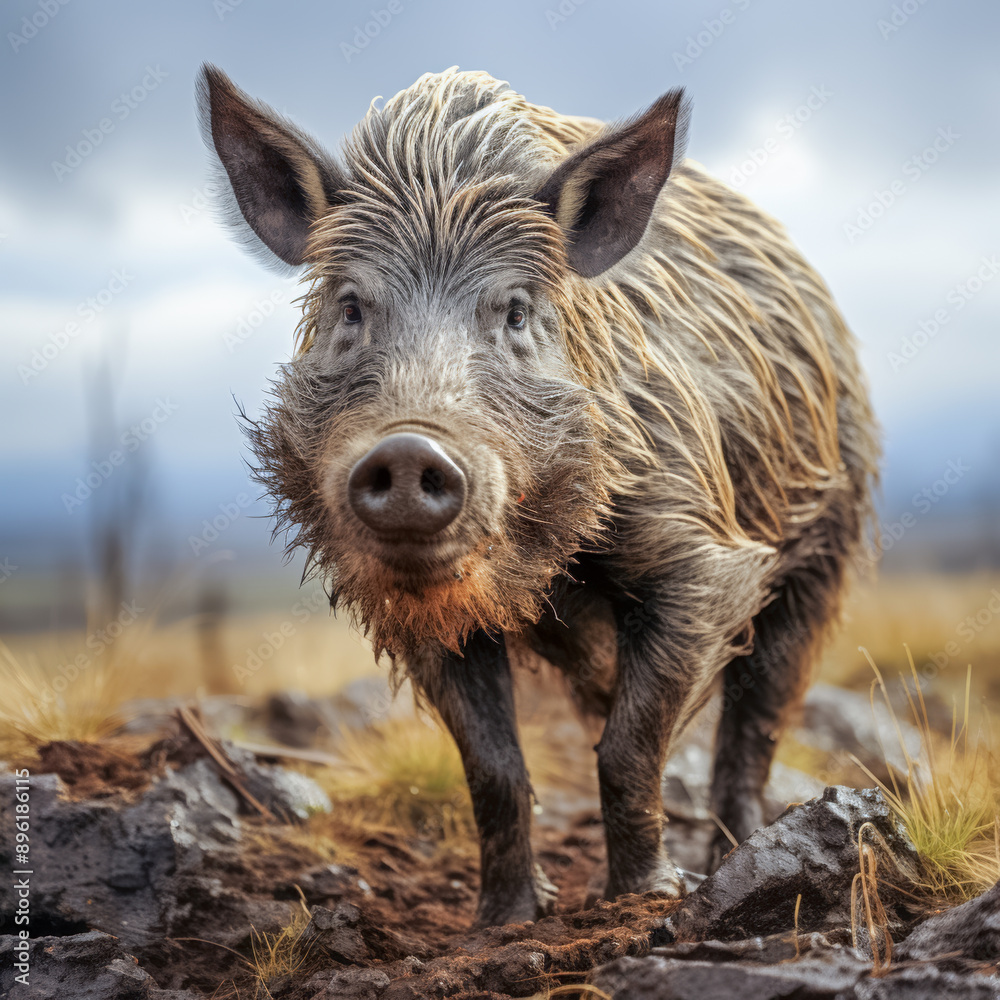 Wildschwein in freier Natur, Generative AI Wildschwein in freier Natur, Generative AI
