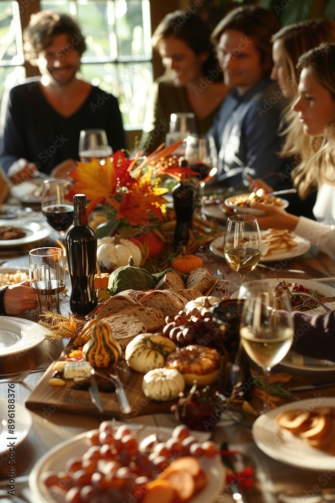 People gathered around a table sharing a meal together People gathered around a table sharing a meal together