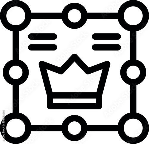 Flowchart with crown representing a vip client management system, providing exclusive services and support