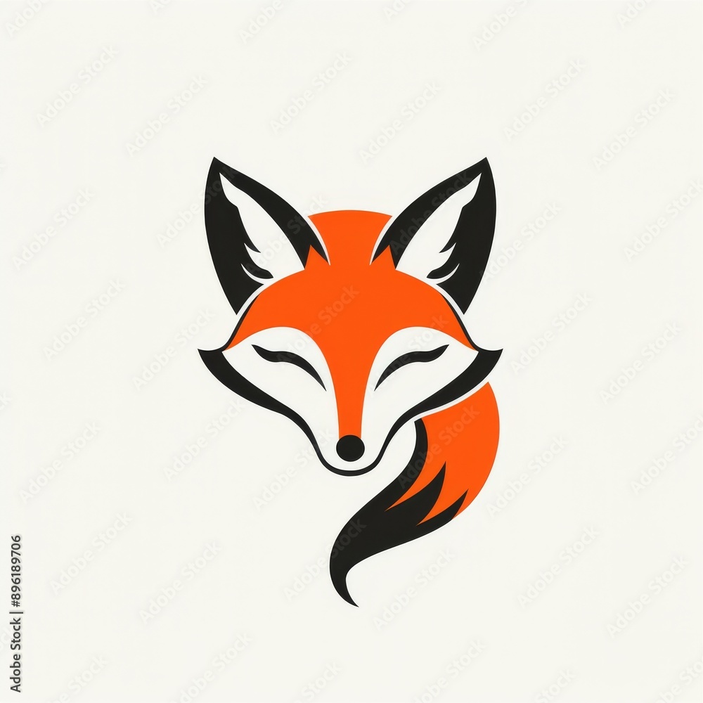 This modern design shows a fox on a white background. Animals. This modern design shows a fox on a white background. Animals.