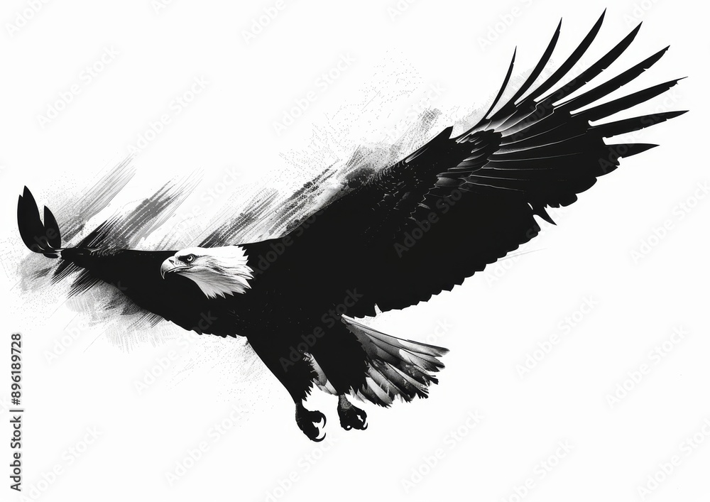 Obraz premium Modern illustration of black and white eagle bird
