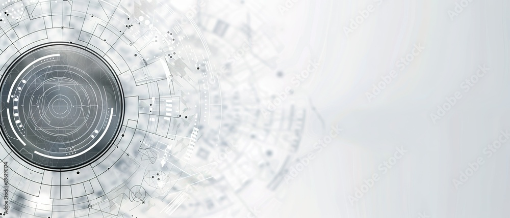 Abstract Technology Background with Circular Design Abstract Technology Background with Circular Design