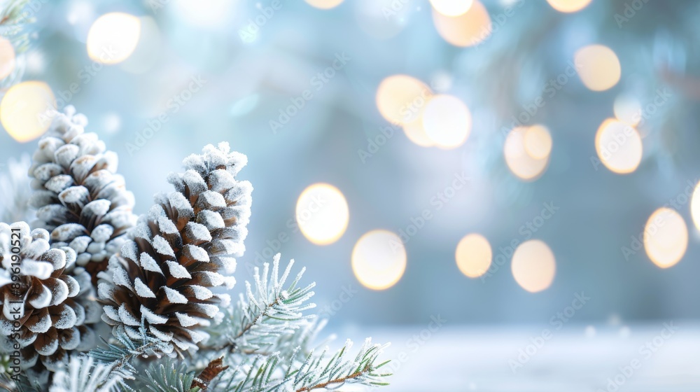 A pine tree with snow on it