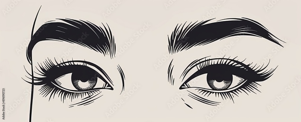 An eyebrow that is perfectly shaped. Permanent make-up and tattoos. Cosmetics for eyebrows. An eyebrow that is perfectly shaped. Permanent make-up and tattoos. Cosmetics for eyebrows.