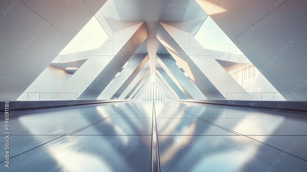 Fototapeta premium Minimalist architecture with clean lines and open spaces.