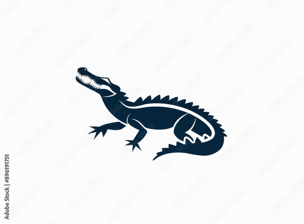 This modern illustration features a crocodile on a white background. The wild animals are reptiles. The piece can easily be edited layered and it is easy to modify. This modern illustration features a crocodile on a white background. The wild animals are reptiles. The piece can easily be edited layered and it is easy to modify.