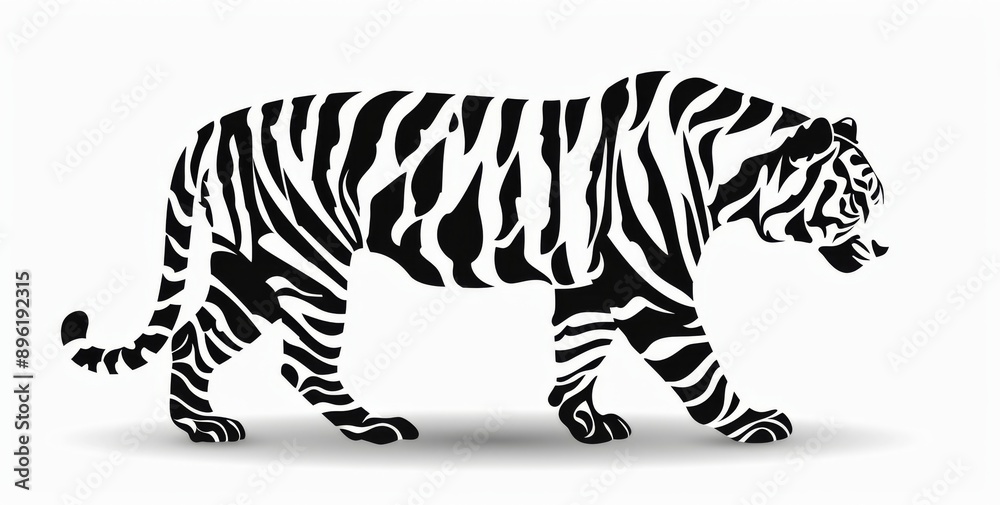 Obraz premium Modern of a simple silhouette of a tiger walking
