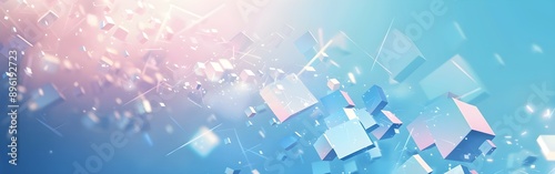 Luminous Fragments Geometric abstract background wallpaper digital transformation box square ai technology