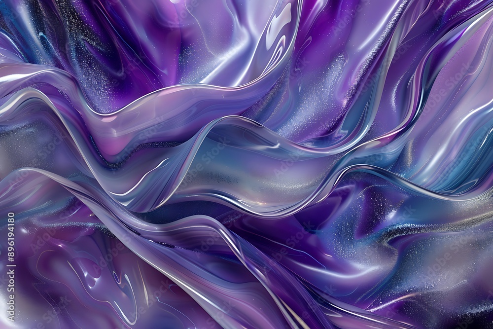 Obraz premium Seamless blend of purples blues and silver in an ethereal fluid art pattern
