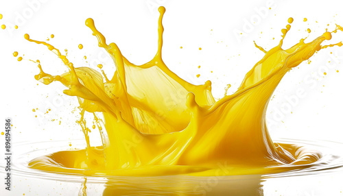 yellow paint splashing 