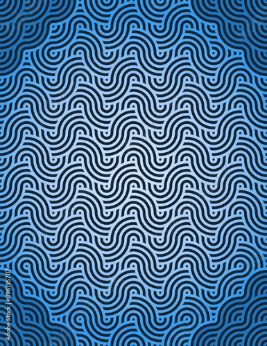 Asian geometric background. Modern and vintage oriental circles lines and waves. Stylish linear ornament. Geometric striped background with arches. Regular monochrome texture. Grid from concentric sem