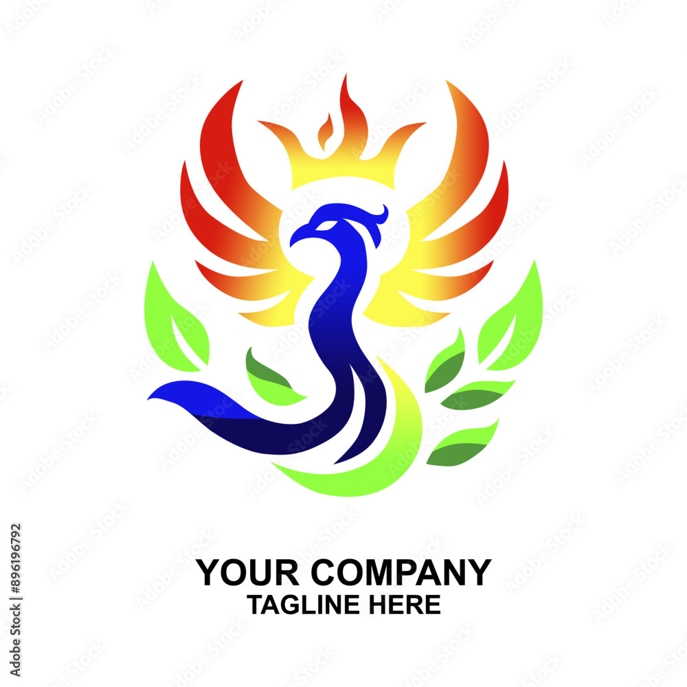 Obraz premium Colorful Phoenix Bird Logo