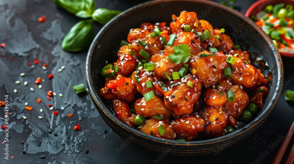 delicious Indian Chinese Gobi Manchurian Dish in a bowl delicious Indian Chinese Gobi Manchurian Dish in a bowl