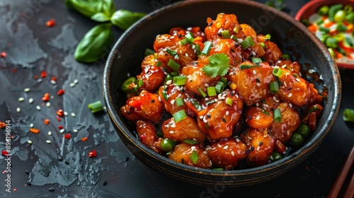 delicious Indian Chinese Gobi Manchurian Dish in a bowl