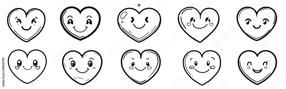 cute heart emoji png cut out element set cute heart emoji png cut out element set