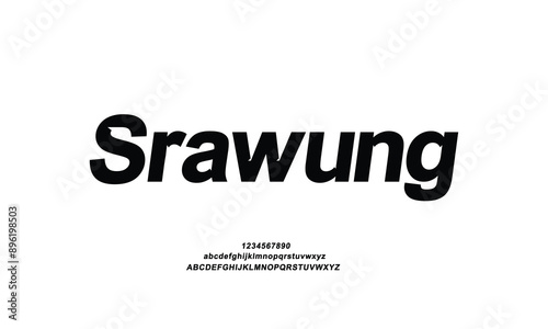 srawung is Modern Bold Font. Sans Serif Font. Regular Italic Uppercase Lowercase Typography urban style alphabet fonts for fashion, sport, technology, digital, movie, logo design, vector illustration