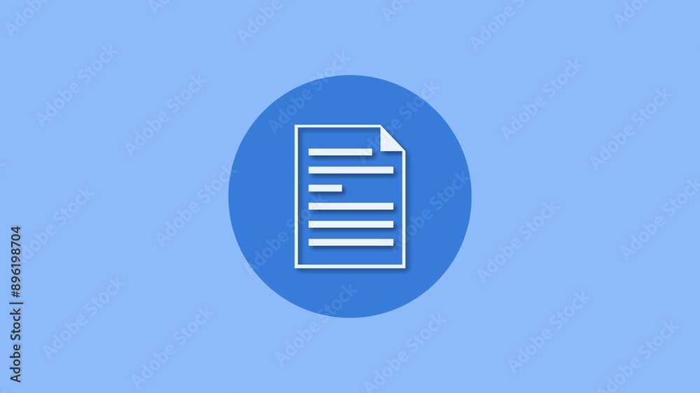 Text file write icon blue color simple shape circle animation Text file write icon blue color simple shape circle animation