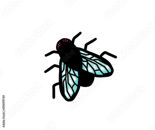 Fly insect illustration  flies isolated background 