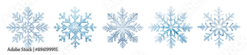 Snowflake png element set on transparent background