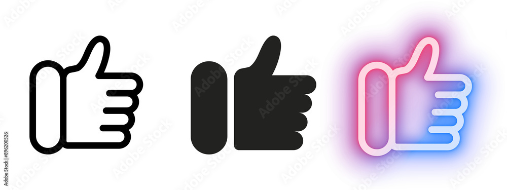 Vector of like thumb icons set Vector of like thumb icons set