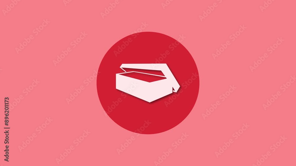 Index card icon red color simple shape circle animation Index card icon red color simple shape circle animation
