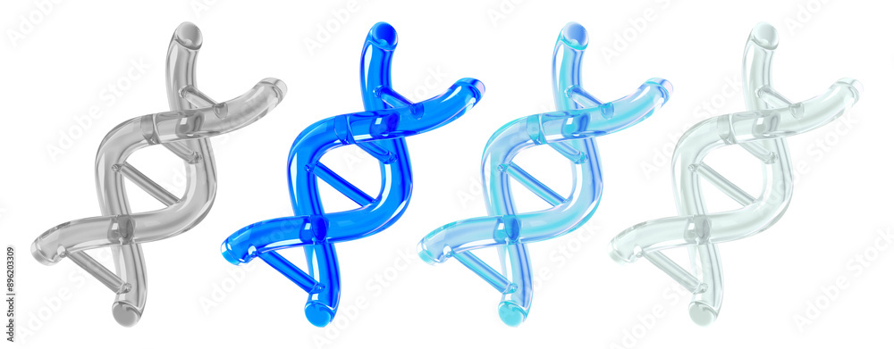 PNG DNA helix 3D icon cut out element set PNG DNA helix 3D icon cut out element set
