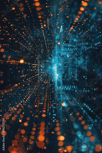 Wallpaper Mural Dark blue and orange abstract background with glowing lights Torontodigital.ca