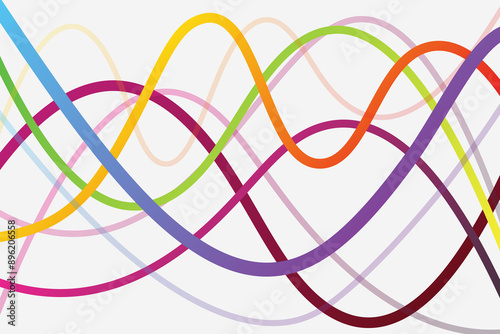 colorful squiggly lines neat background. wavy lines fun design