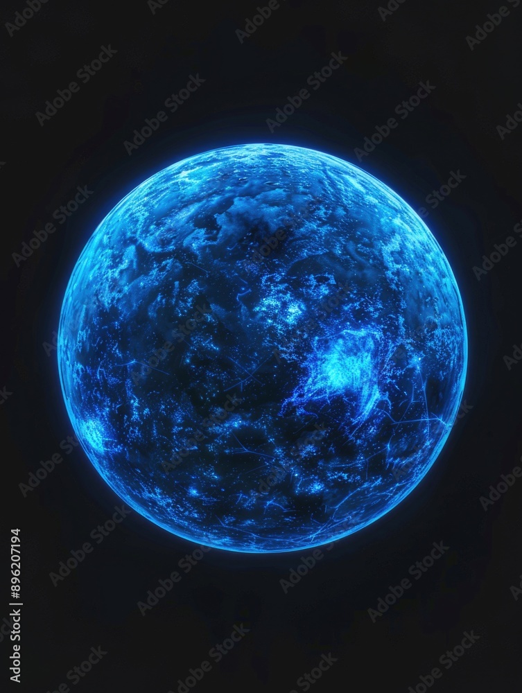 Obraz premium A vibrant blue planet with a starry backdrop, set against the vast expanse of outer space.