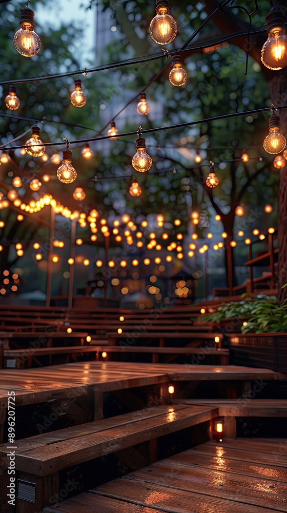 custom made wallpaper toronto digitalEmpty background for summer fest. public city park landscape with an empty performance scene with glowing lamps