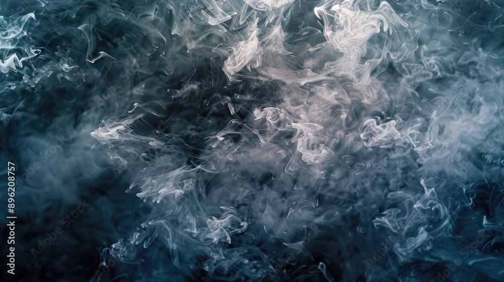 Obraz premium A body of water with dense fog, creating a mystical and serene atmosphere.