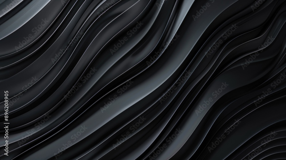 Rippled black wall surface, sleek design for interior decoration. Rippled black wall surface, sleek design for interior decoration.