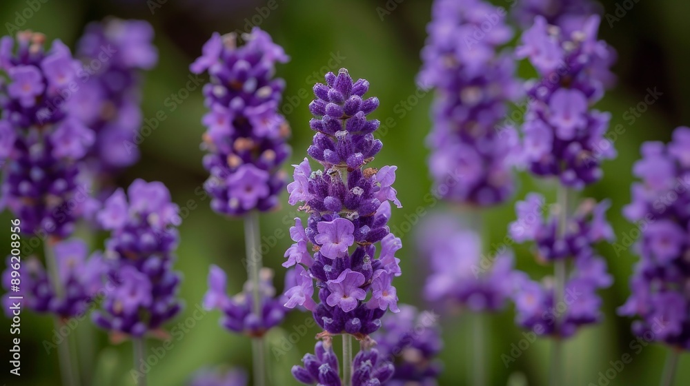 Macro shot of lavender flowers in full bloom Macro shot of lavender flowers in full bloom