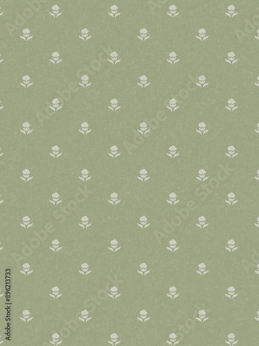 Simple elegant floral pattern on a neutral light green background