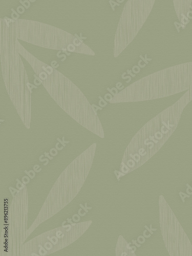 Sketched leaves pattern on a neutral green background