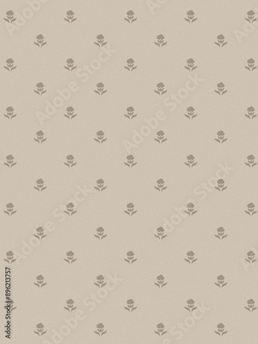 Simple elegant floral pattern on a neutral beige background