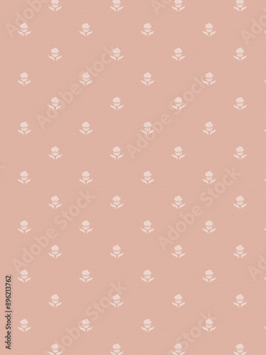 Simple elegant floral pattern on a neutral light pink background