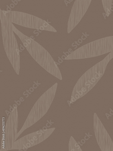 Sketched leaves pattern on a neutral brown background