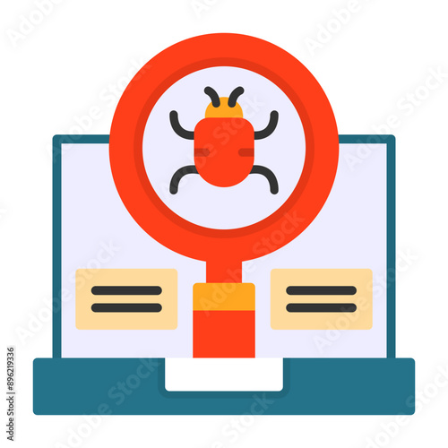 Search Bug Vector Icon Design