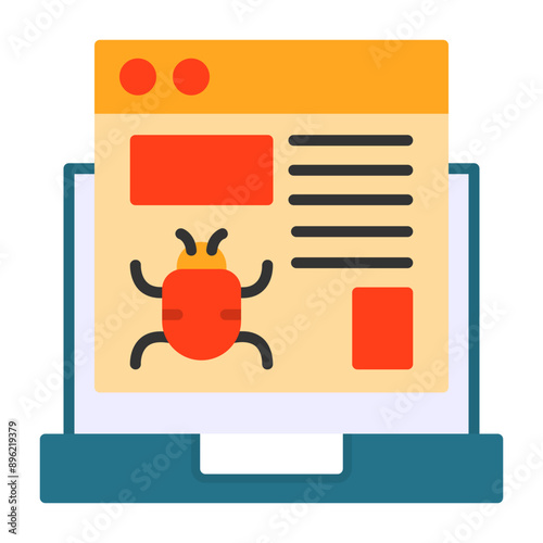 Website Bug Vector Icon Design